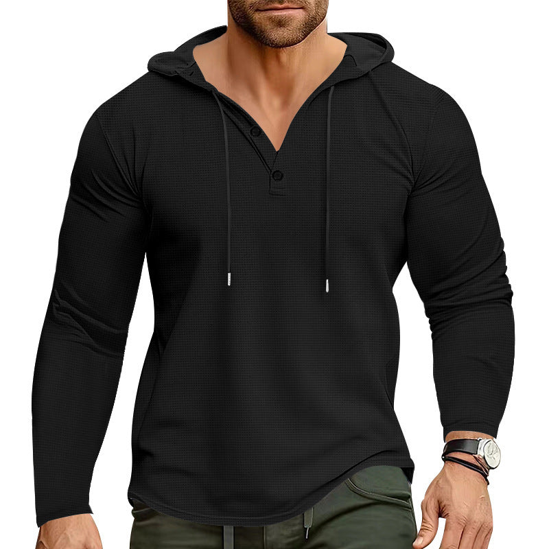 Herren lässiges Kapuzenshirt mit strukturierter Oberfläche Echoarchiv