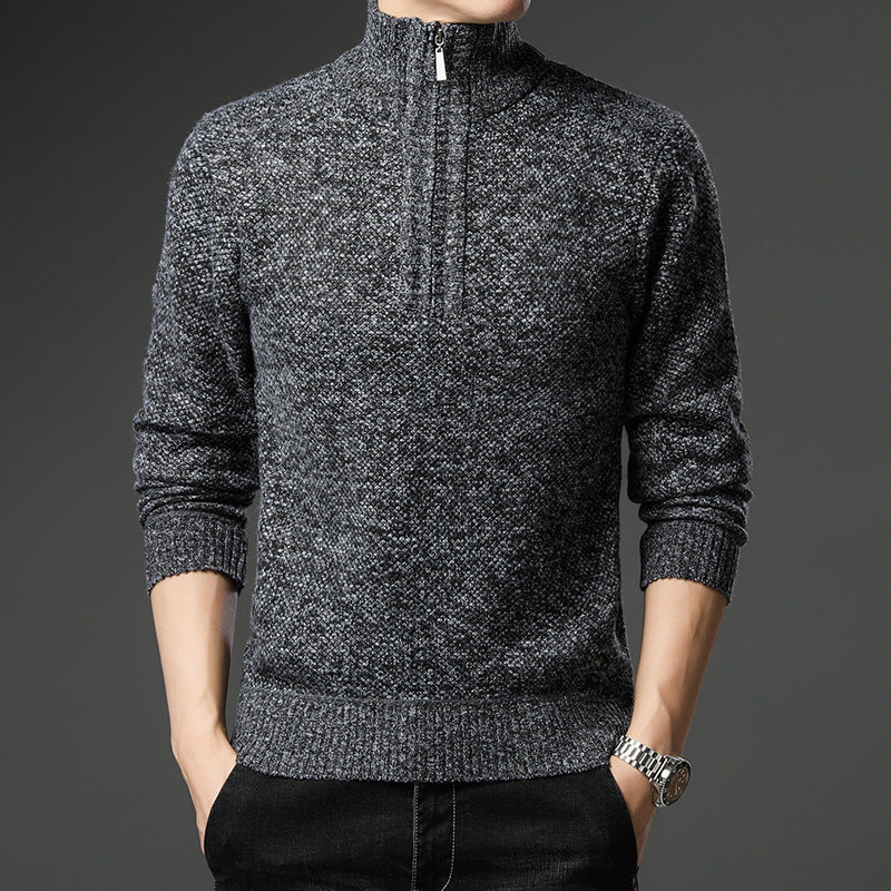 Herren modischer Pullover mit halb hochschließendem Reißverschluss und strukturiertem Design Echoarchiv