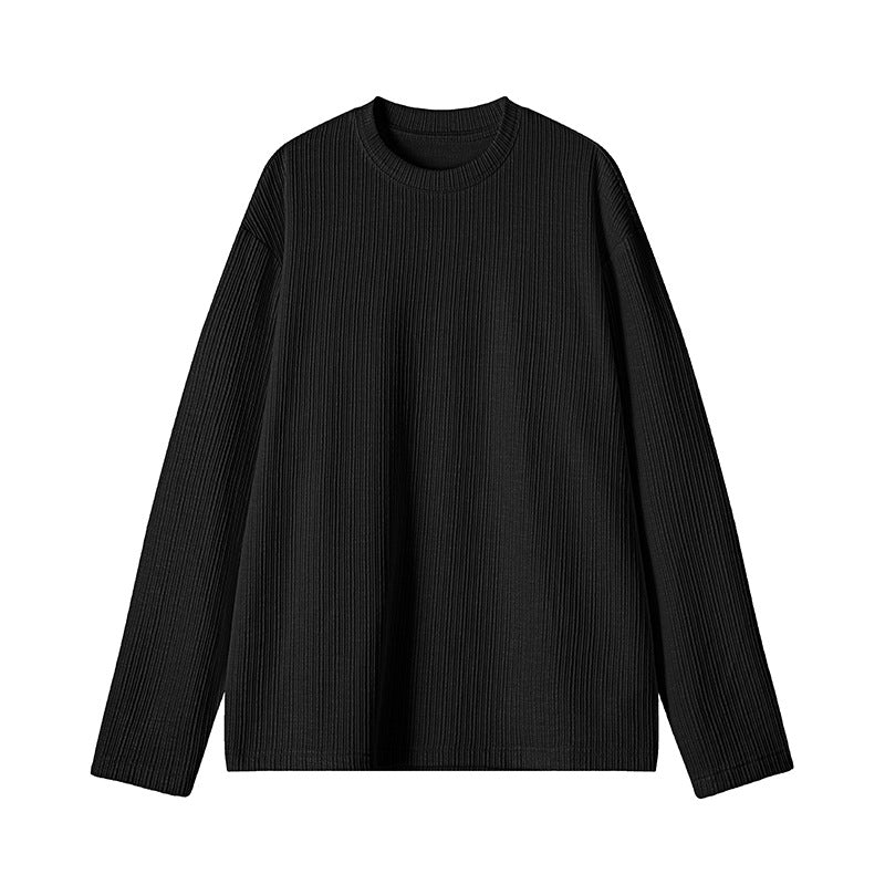 Herren Geripptes Langarmshirt aus Feinstrick mit Rundhalsausschnitt Echo Archiv