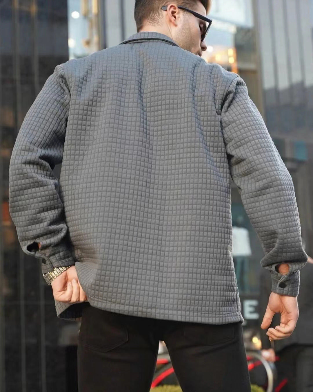 Herren strukturierte Overshirt Jacke Echoarchiv
