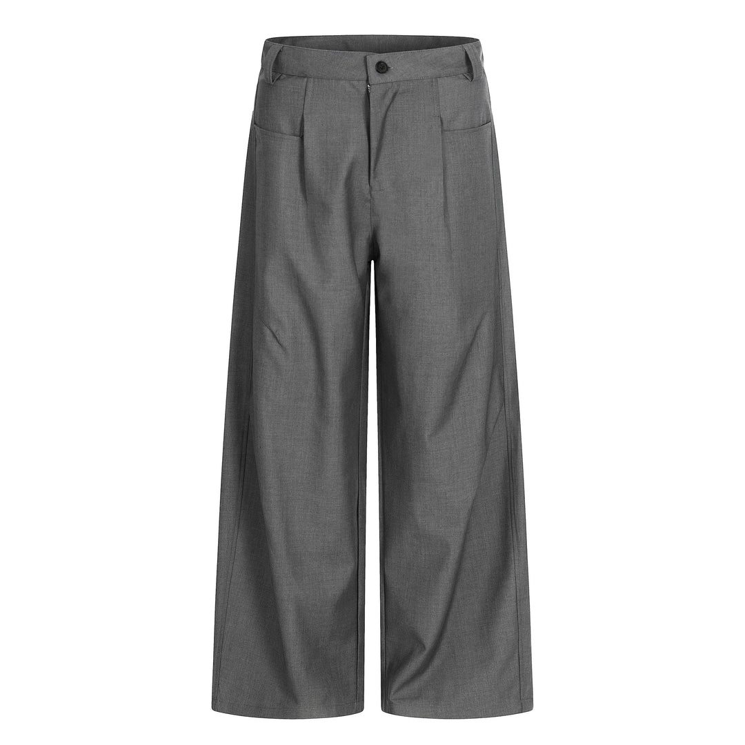 Damen Weite Culotte-Hose mit Bundfalten, hoher Taille und aufgesetzten Taschen Echoarchiv