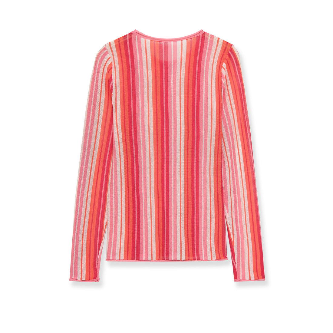 Damen Gestreifter Feinstrick‑Pullover mit Rundhals und Cropped‑Boxy‑Schnitt Echoarchiv