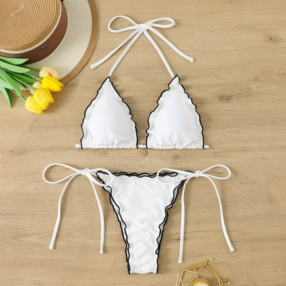 Damen Triangel-Bikini-Set mit verspieltem Rüschendetail Echo Archiv