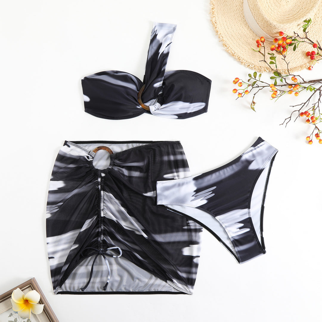 Damen Cropped Bikini-Set mit verspieltem Rüschendesign und elegantem Bindeträgersystem Echo Archiv