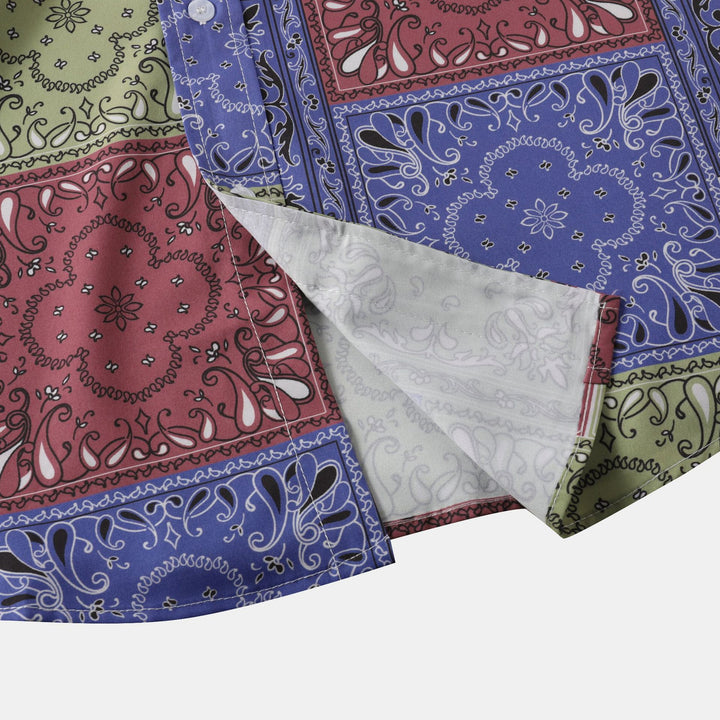 Herren Kurzarmhemd im kreativen Bandana-Design Echoarchiv