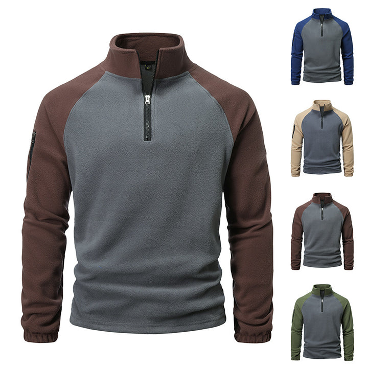 Herren Fleecepullover mit halbem Reißverschluss und praktischer Seitentasche Echoarchiv