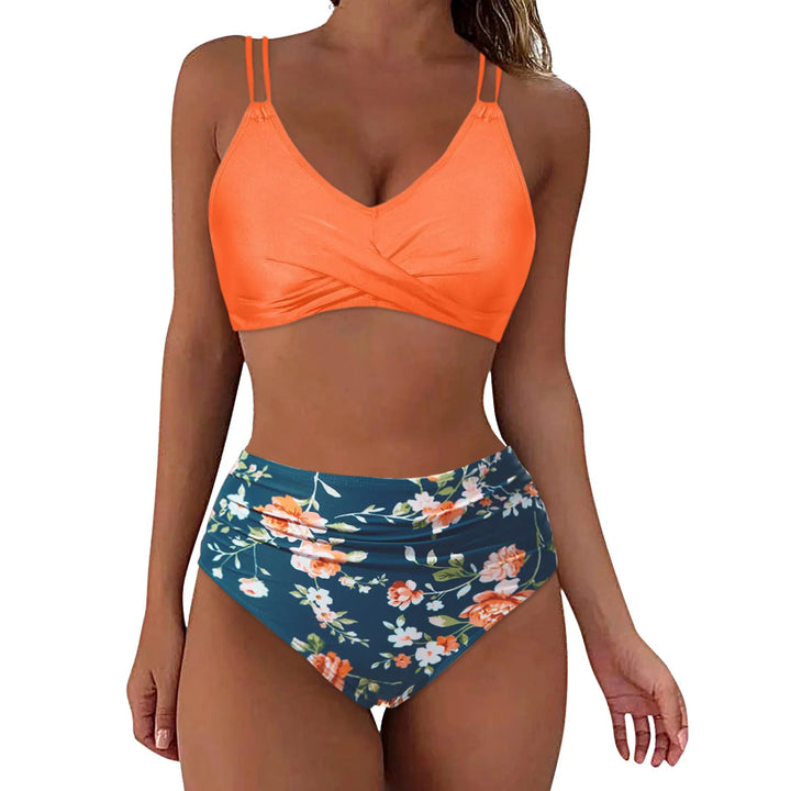 Damen Trendiger Hochschnitt-Bikini mit Raffung Echo Archiv