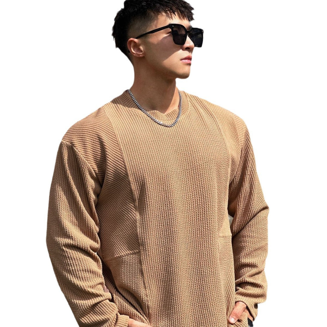 Herren lässiger Sweatshirt aus strukturiertem Gewebe mit praktischen Taschen Echoarchiv