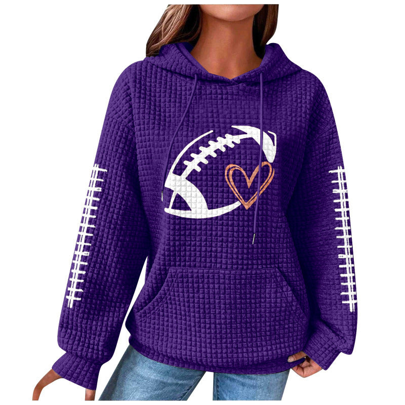 Damen Bequemer Kapuzenpullover mit Herzmotiv Echoarchiv