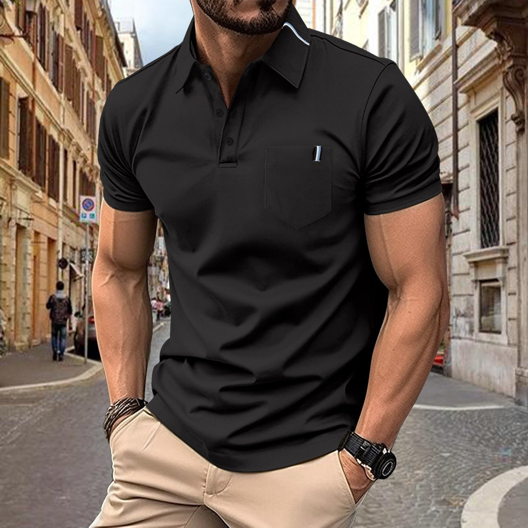 Herren Polohemd mit modernem Schnitt und Brusttasche Echoarchiv
