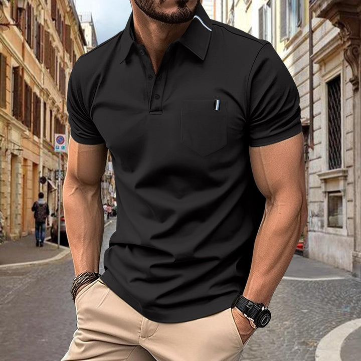 Herren Polohemd mit modernem Schnitt und Brusttasche Echoarchiv