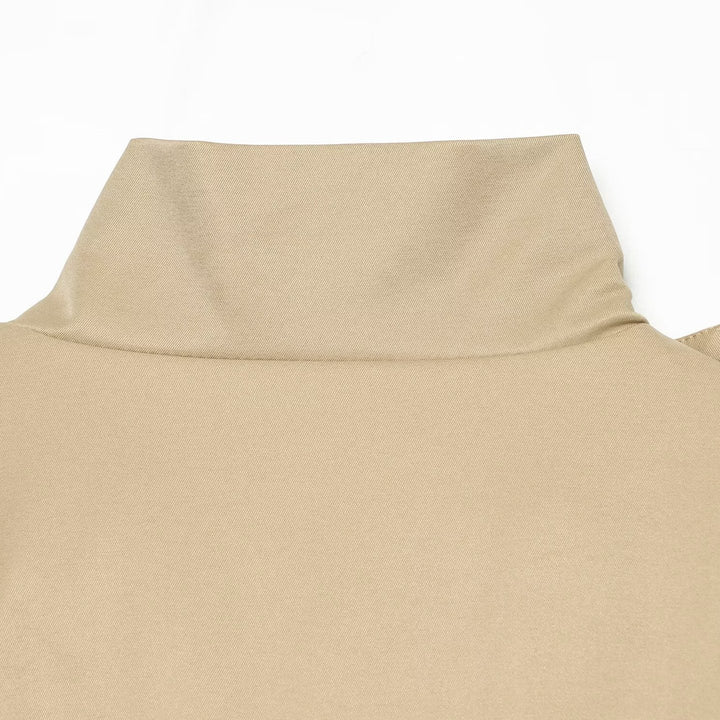Damen Kurzer Cape‑Trench mit hohem Funnelkragen und Taillengürtel Echoarchiv