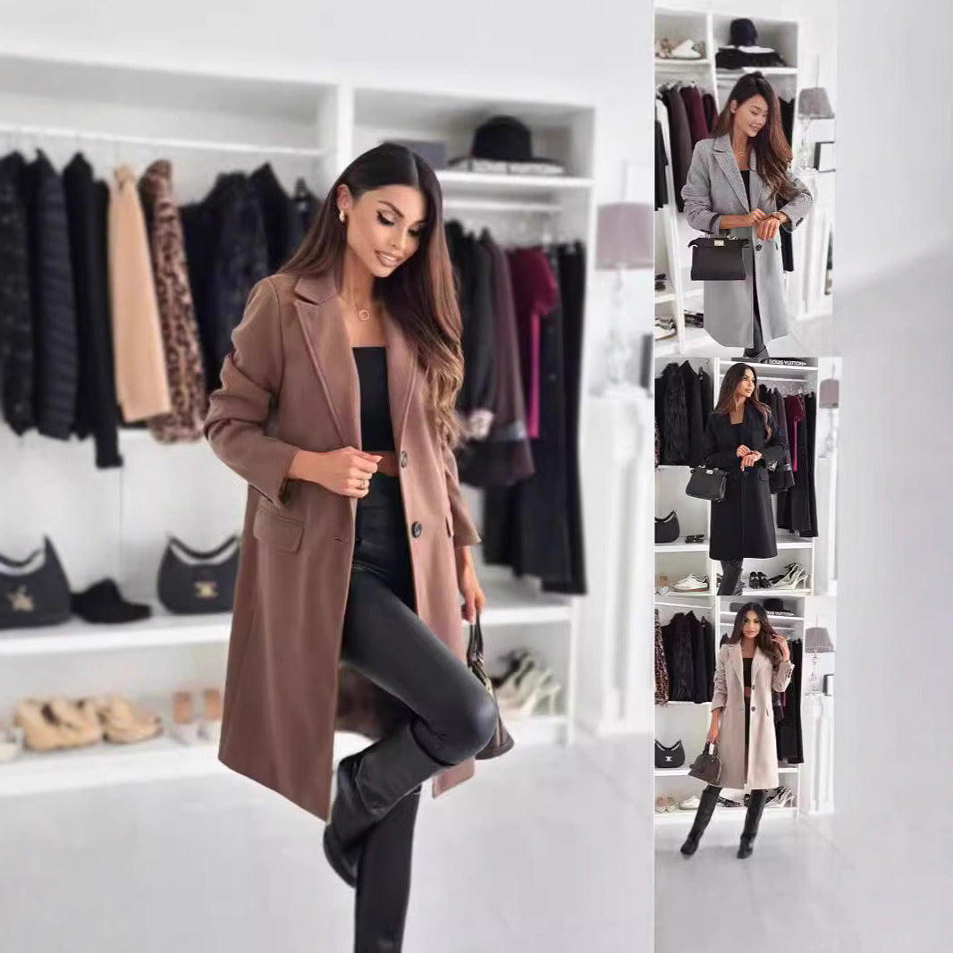 Damen Lange und elegante Winterjacke mit schmalem Schnitt Echoarchiv