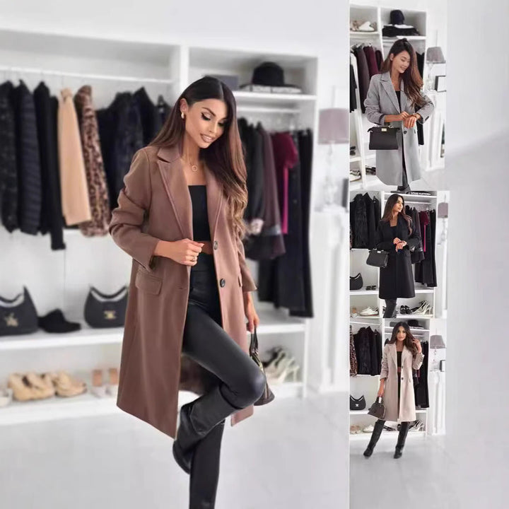 Damen Lange und elegante Winterjacke mit schmalem Schnitt Echoarchiv