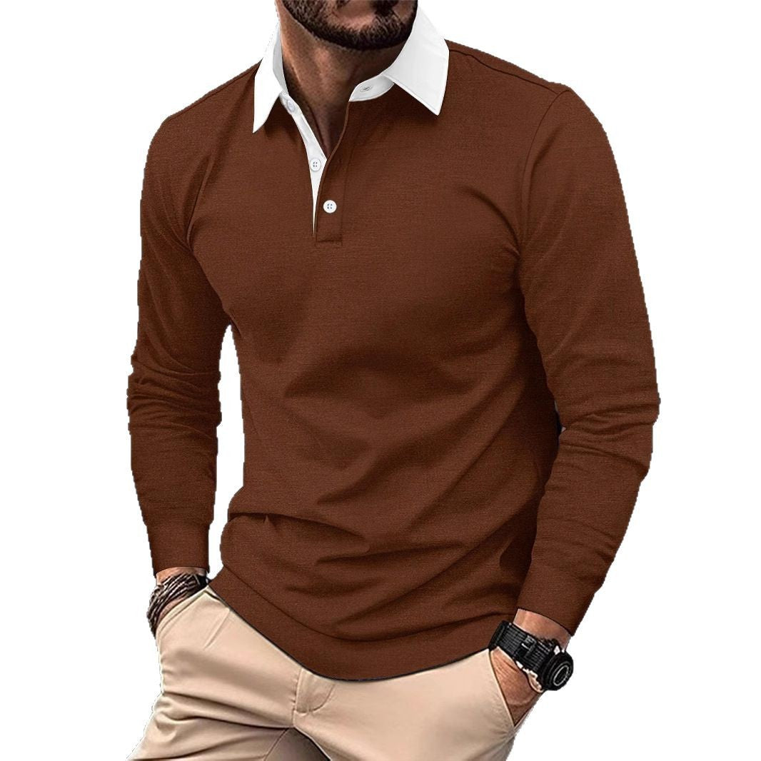 Herren Langarm-Polohemd mit modernem Kragen und bequemer Passform Echoarchiv