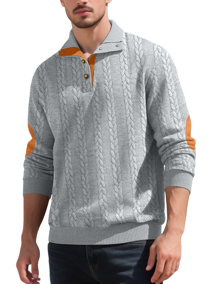 Herren hochwertiger Strickpullover mit modernen Kontrastdetails Echoarchiv