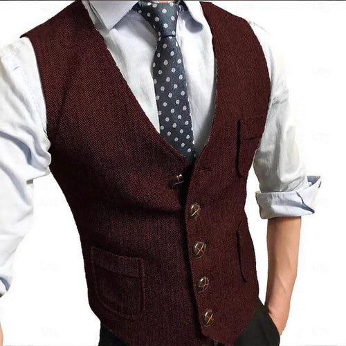 Herren Eleganter Weste aus Herringbone-Stoff Echo Archiv