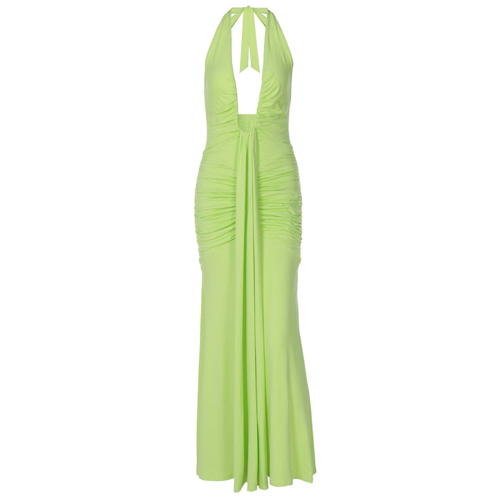 Damen Elegantes Maxikleid mit tiefem Ausschnitt und raffinierten Rüschendetails Echo Archiv