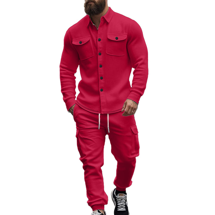 Herren funktionale Cargo-Hose und robustes Hemd im lässigen Design Echoarchiv