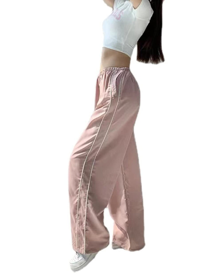 Damen Sportliche Hose mit weitem Schnitt und elastischem Bund Echoarchiv
