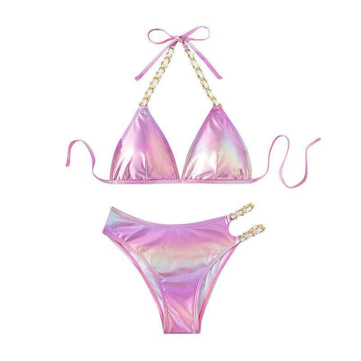 Damen Triangel-Bikini mit goldfarbenen Kettenakzenten Echo Archiv