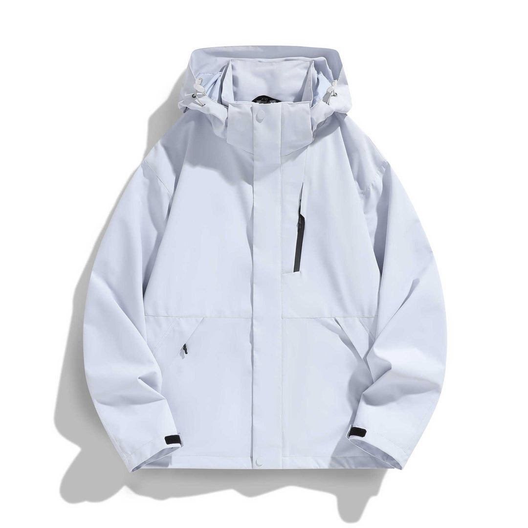 Damen Wasserabweisende Kapuzen‑Übergangsjacke mit verstellbarer Kapuze, verdeckter Frontblende und Multifunktionstaschen Echo Archiv