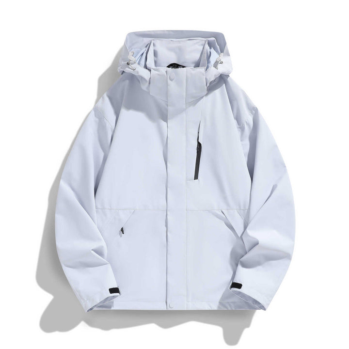 Damen Wasserabweisende Kapuzen‑Übergangsjacke mit verstellbarer Kapuze, verdeckter Frontblende und Multifunktionstaschen Echo Archiv