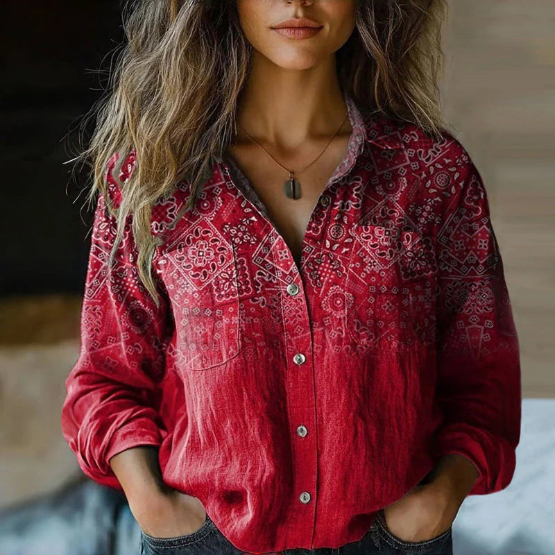 Damen Modische Bluse mit Paisleymuster Echoarchiv