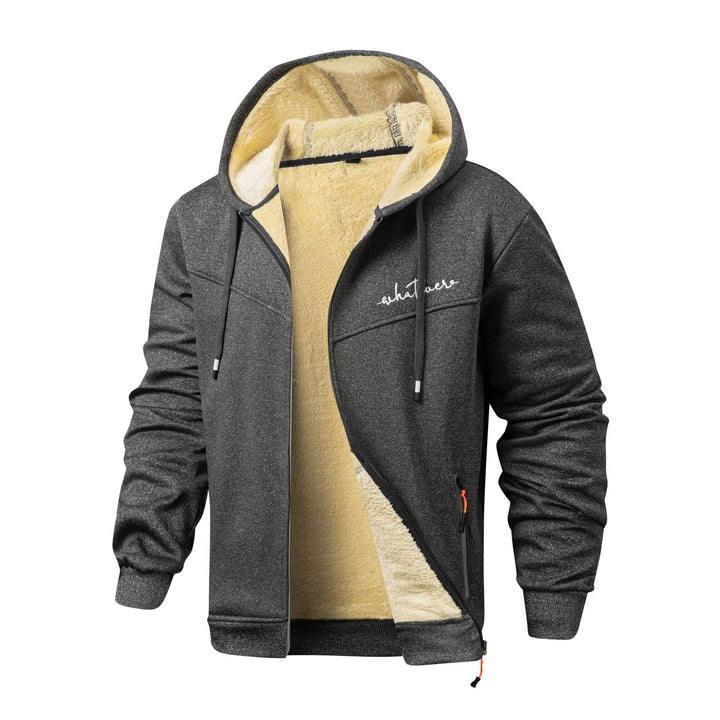Herren gemütliche Fleecejacke mit Kapuze Echoarchiv