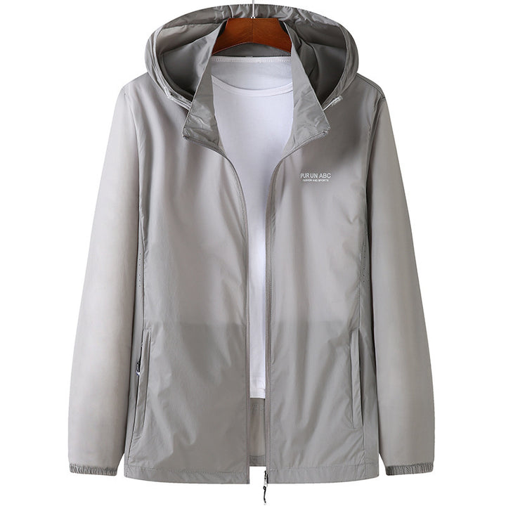 Herren Ultraleichte Packbare Kapuzen-Outdoorjacke mit Zwei-Wege-Reißverschluss – Taviero