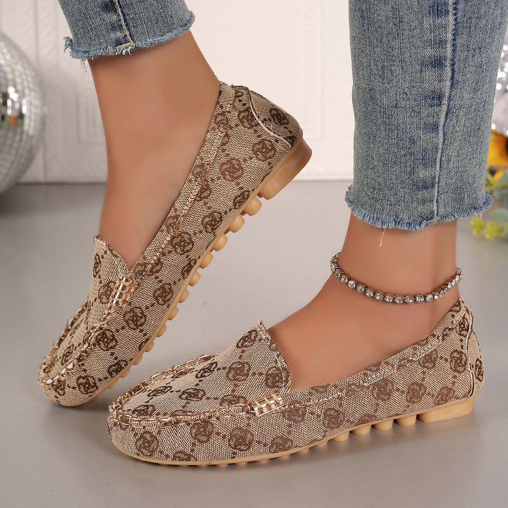 Damen Metallic Mokassin mit Noppenlaufsohle und Ziermetalldetail – Lioré