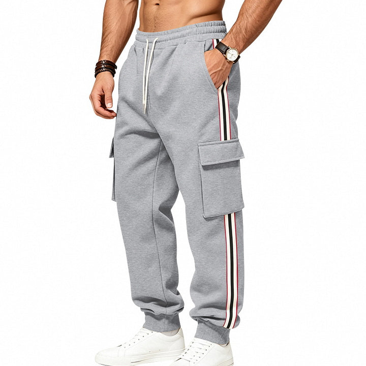 Herren Cargo-Jogginghose mit Cargo-Taschen und seitlichen Kontraststreifen Echoarchiv