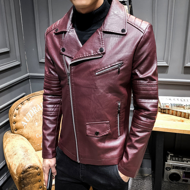 Herren Stilvolle Kunstleder-Bikerjacke Echo Archiv