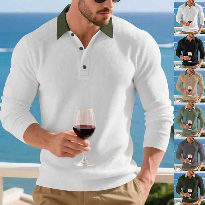 Herren stilvoller Poloshirt mit strukturiertem Design Echoarchiv