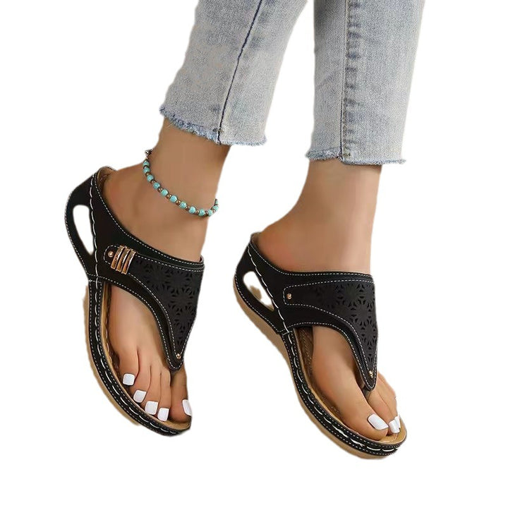 Damen nan ergonomische orthopädische Zehensteg-Sandalen mit gepolstertem Fußbett Echo Archiv