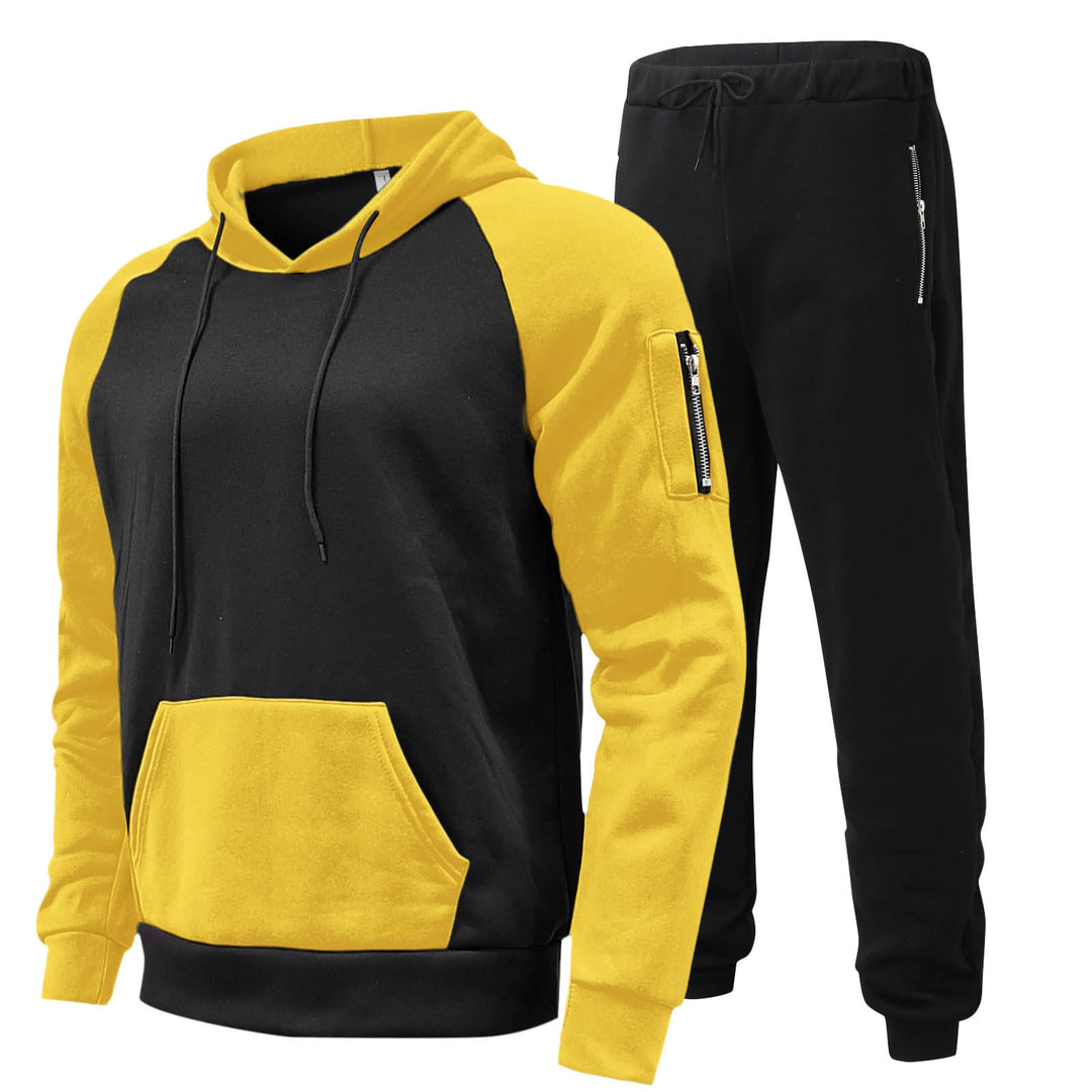 Herren Sportliches Kapuzenpullover- und Jogginghosen-Set mit funktionalen Seitentaschen Echoarchiv