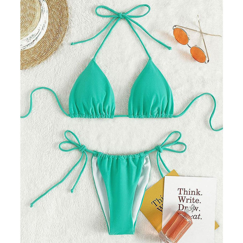 Damen Triangel-Bikini mit verstellbaren Bindebändern und nahtlosem Design Echo Archiv