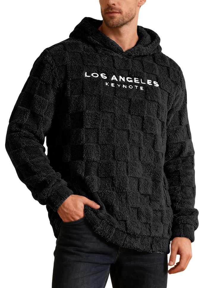 Herren Fleece Kapuzenpullover mit strukturiertem Waffelmuster Echoarchiv