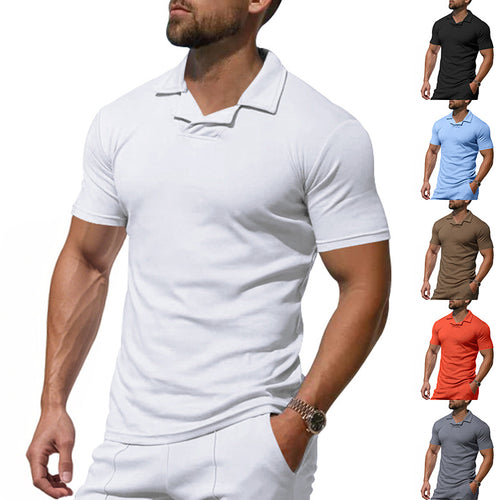 Herren Kurzarm Polo-Shirt mit modernem Stehkragen und atmungsaktivem Material Echoarchiv