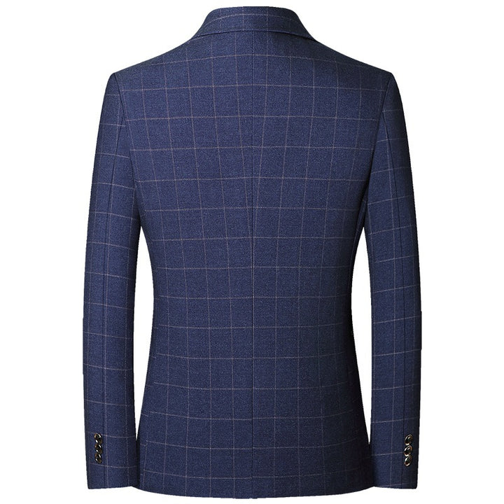 Herren Modernes Slim-Fit Sakko mit dezentem Karomuster aus leichtem Mischgewebe – Tianoro
