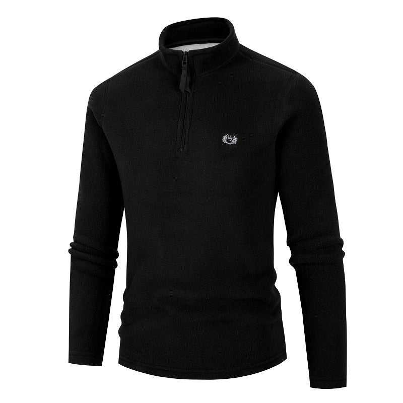Herren Fleece Pullover mit Stehkragen und Reißverschluss Echoarchiv