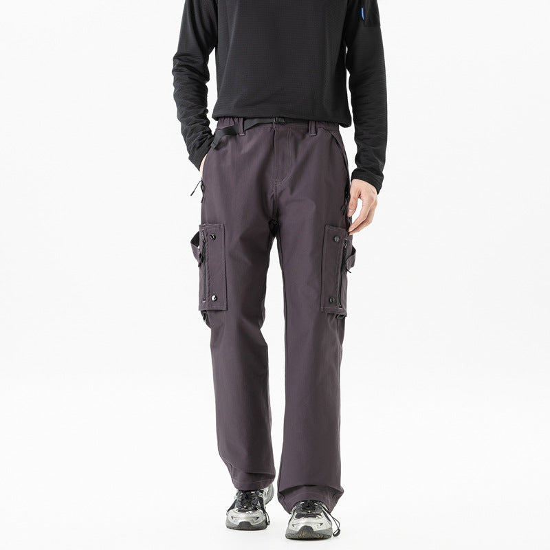 Herren Slim‑Tapered Cargo‑Hose mit Zipper‑Taschen, D‑Ring und Komfortbund Echo Archiv