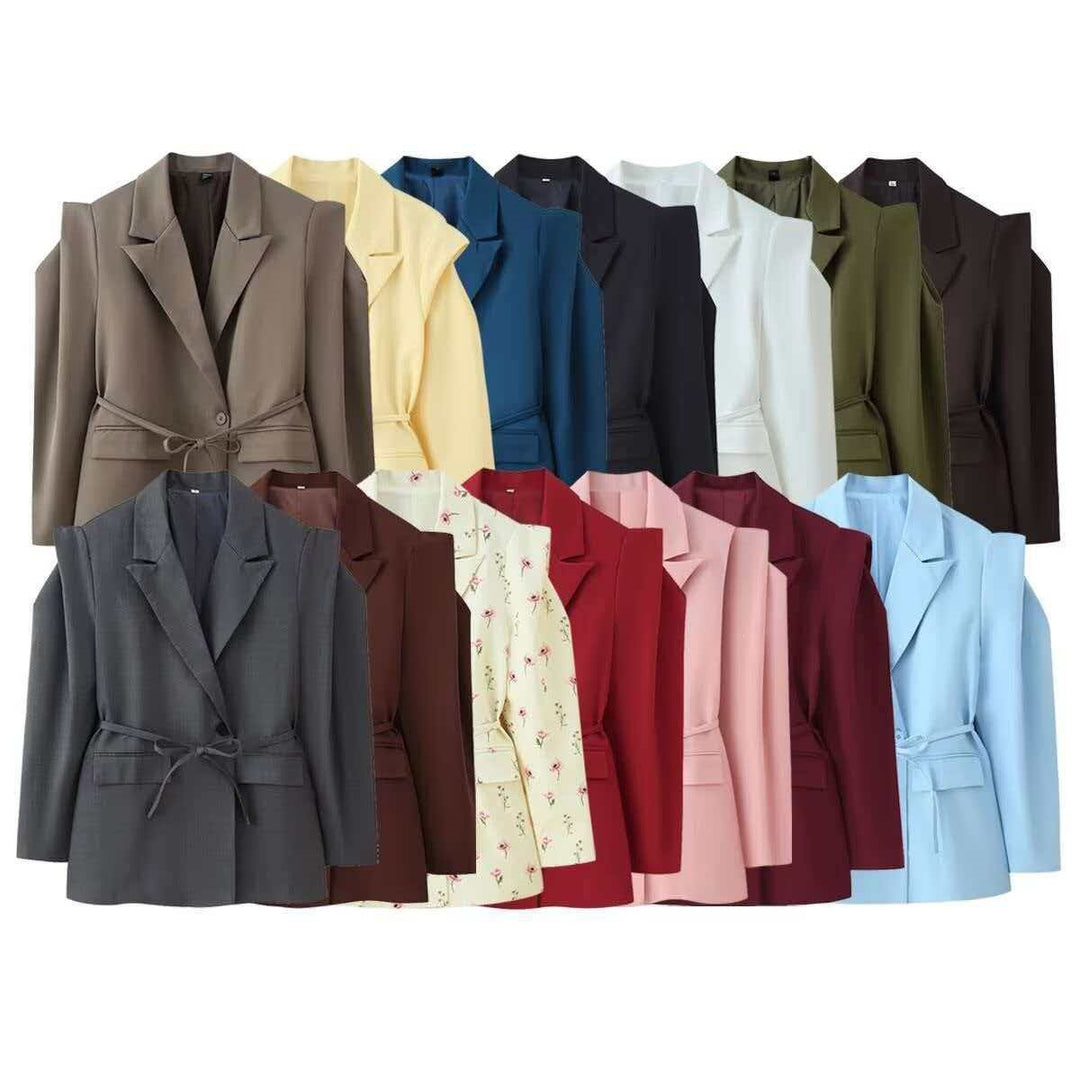 Damen Blazer mit Schulter-Cutouts, Taillengürtel und Ein-Knopf-Verschluss Echo Archiv