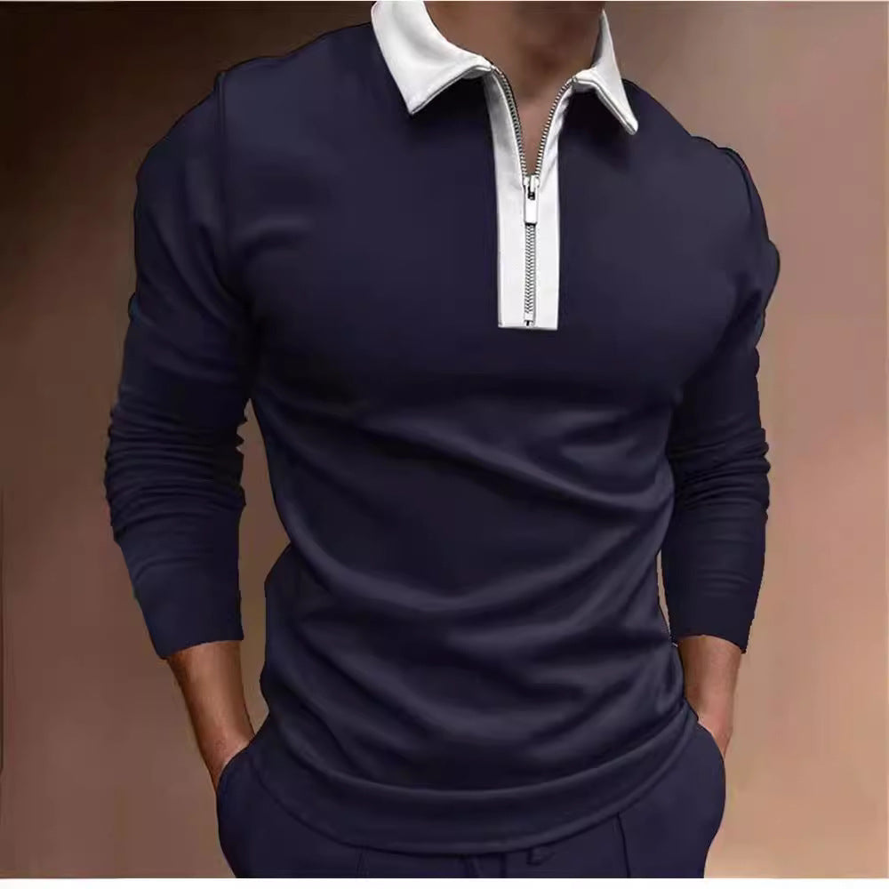 Herren Sweatshirt mit modernem Stehkragen und funktionalem Reißverschluss Echoarchiv