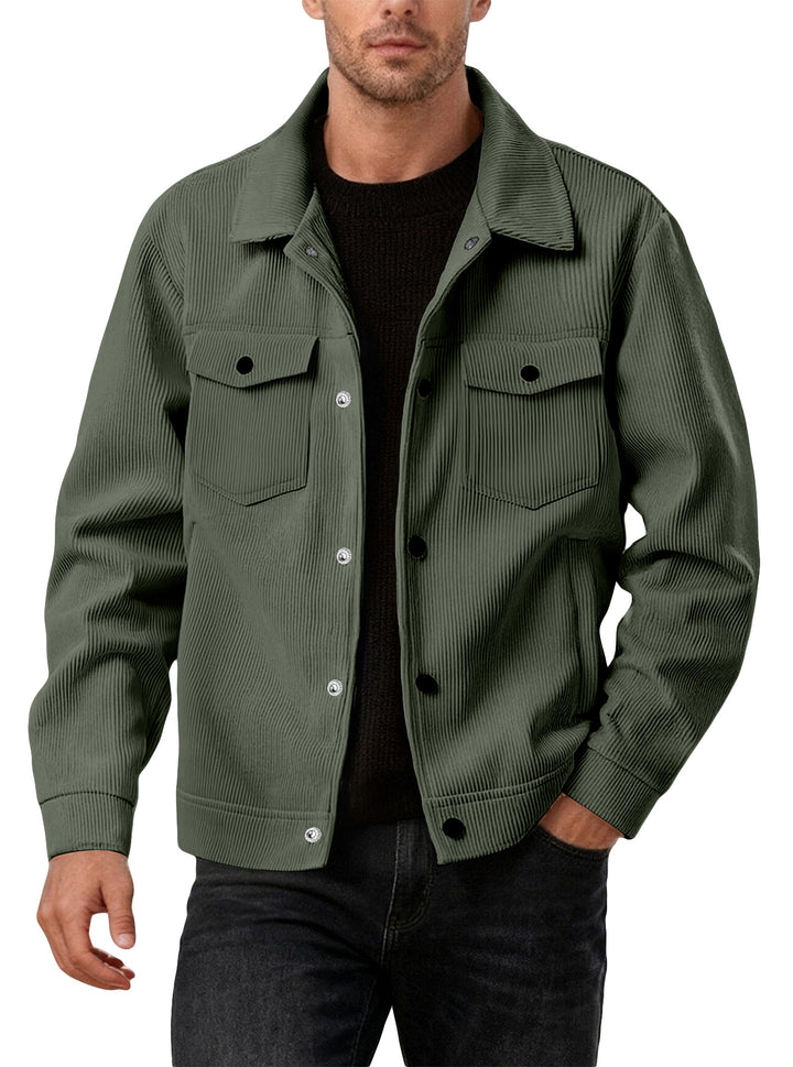 Herren nan Cordjacke im klassischen Arbeiterjacken-Schnitt mit Druckknöpfen und Brusttaschen Echo Archiv