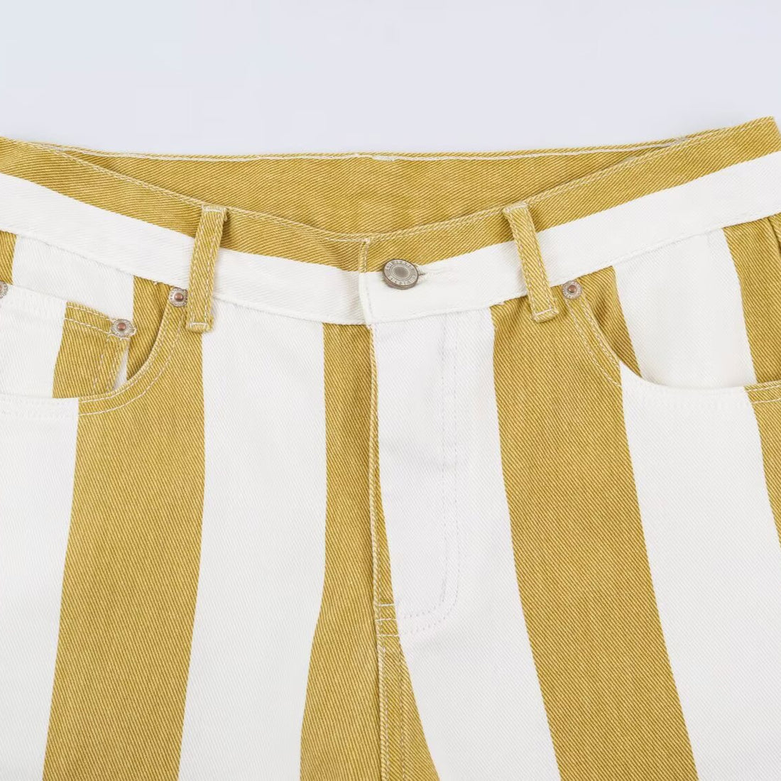 Damen Gestreifte Highwaist Fünf-Taschen-Hose mit geradem Bein Echoarchiv