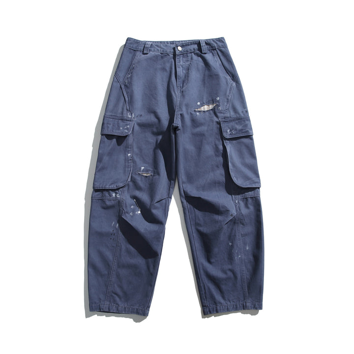 Herren Cargo-Hose im Used-Look mit Distressed-Details und aufgesetzten Klappentaschen Echoarchiv