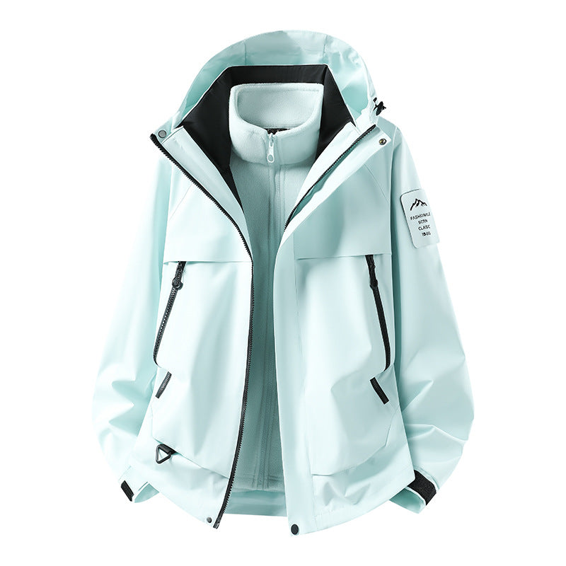 Herren modulare wasserdichte Outdoorjacke mit herausnehmbarer Fleece-Innenjacke, Kapuze und Reißverschlusstaschen Echo Archiv