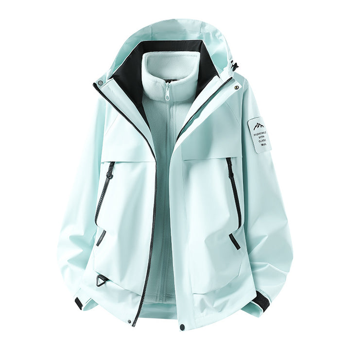 Herren modulare wasserdichte Outdoorjacke mit herausnehmbarer Fleece-Innenjacke, Kapuze und Reißverschlusstaschen Echo Archiv
