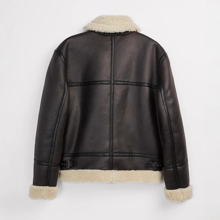 Herren Gefütterte Fliegerjacke im Aviator‑Stil mit Teddyfutter Echo Archiv